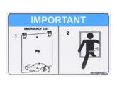 1001162814 Decal, Rear Window Exit (Asme) | JLG